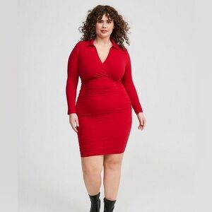 Torrid Mini Jersey Long Sleeve Collar Surplice
Dress Size 1 1X 14 16 New